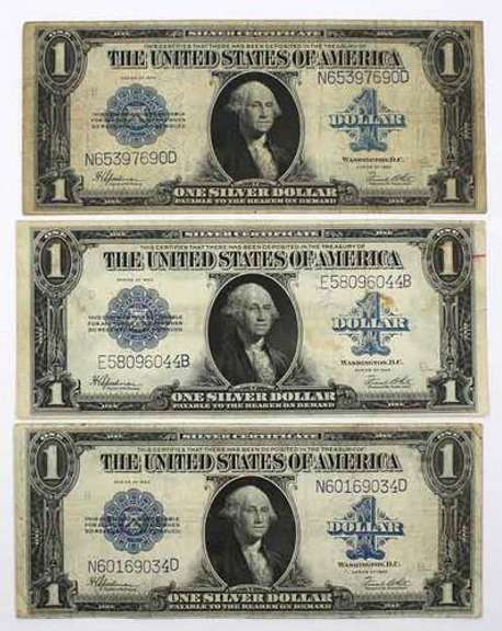 3 1922 $1 Silver Certs Circulated Speelman White