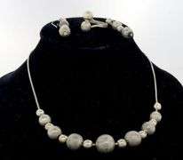 Necklace, Earrings, & Ring Set, Silver