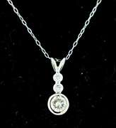 Bezel Set Diamond Trio Pendant Necklace