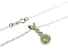 Bezel Set Diamond Trio Pendant Necklace