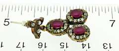Ruby & CZ Dangle Earrings