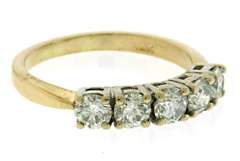 Classic 5 Stone Diamond Band in 14K 2 Tone