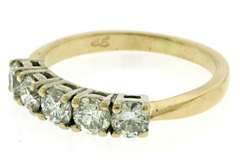 Classic 5 Stone Diamond Band in 14K 2 Tone