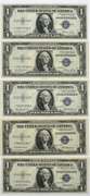 5 CH CU Star $1 Silver Certificates 3 1935 F 2 1935 E