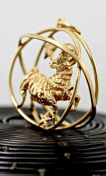 Amazing Unique 14K Aries Pendant