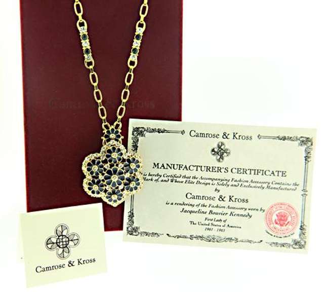 Breathtaking JBK Blue and White CZ Flower Pendant Necklace