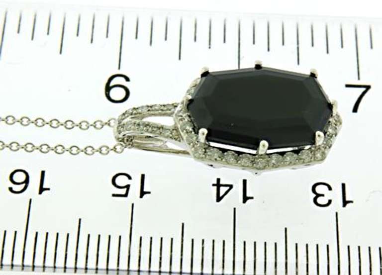 Flattering Black Spinel & Diamond Pendant Necklace