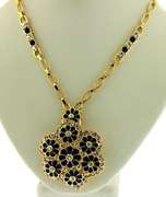 Breathtaking JBK Blue and White CZ Flower Pendant Necklace