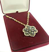Breathtaking JBK Blue and White CZ Flower Pendant Necklace