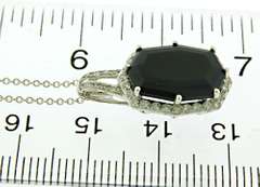 Flattering Black Spinel & Diamond Pendant Necklace