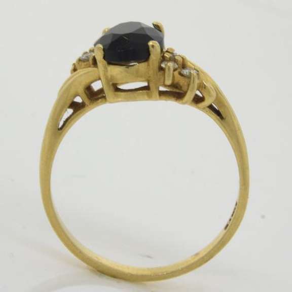 Elegant Gemstone & Diamond Ring, 14K, Szie 6.25