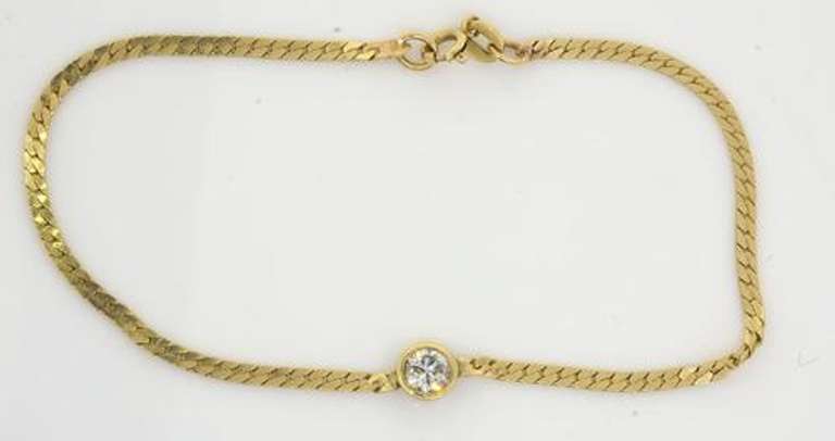 Bezel Set 1/3ct Diamond Bracelet, 14k