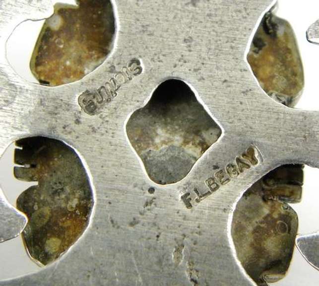 F. L. Begay Navajo Wide Sterling Gaspeite Cuff