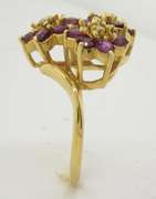 Such Pizzaz Flower Ruby & Diamond Ring, 14K
