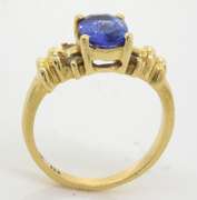 Lovely Tanzanite & Diamond Ring, 14K, Size 6.25