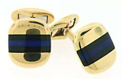 GENTS LAPIS & ONYX CUFF LINKS IN 18K