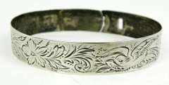 Antique Sterling Silver Buckle Bangle Bracelet
