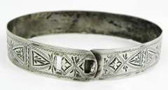 Antique Sterling Silver Buckle Bangle Bracelet