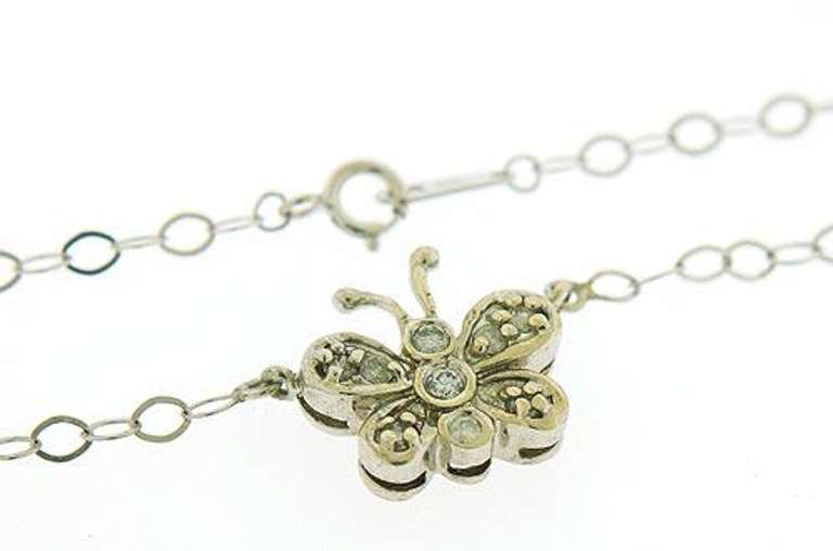Butterfly & Diamond Necklace