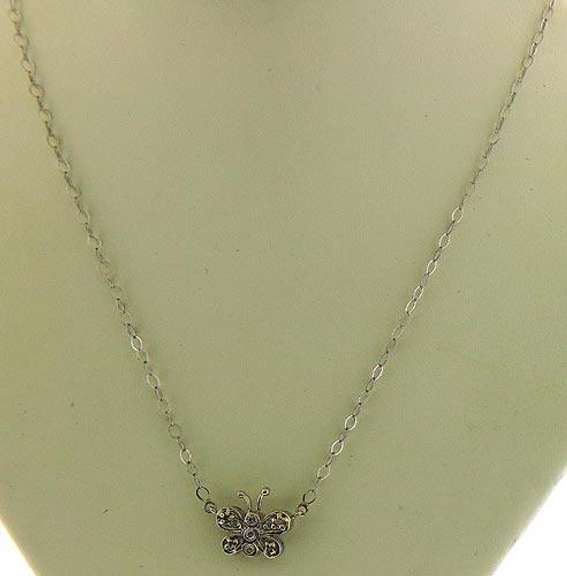 Butterfly & Diamond Necklace