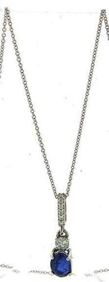 CLASSIC DIAMOND & SAPPHIRE PENDANT NECKLACE