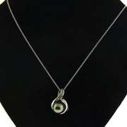 Black Tahitian Pearl and Diamond Pendant Necklace