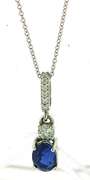 CLASSIC DIAMOND & SAPPHIRE PENDANT NECKLACE