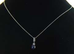 CLASSIC DIAMOND & SAPPHIRE PENDANT NECKLACE