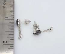 14K White Gold Black and White Diamond Earrings
