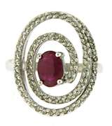 Excellent Ruby & Diamond Swirl Ring