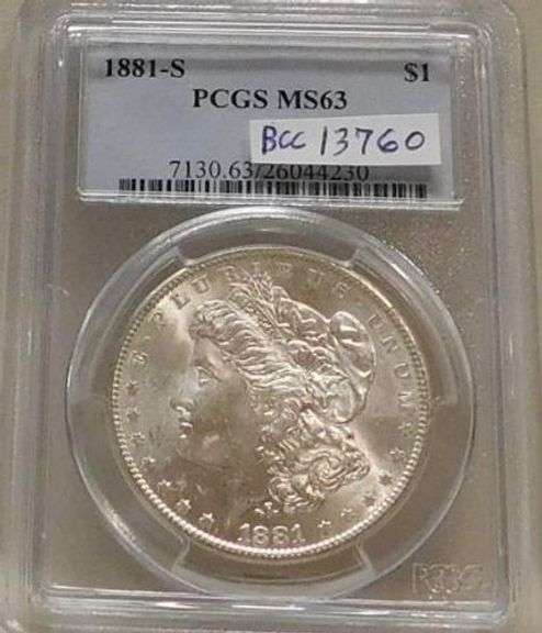 1881-S Morgan Dollar PCGS MS-63, Choice Bril Unc