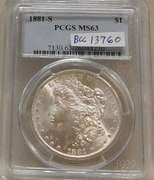 1881-S Morgan Dollar PCGS MS-63, Choice Bril Unc