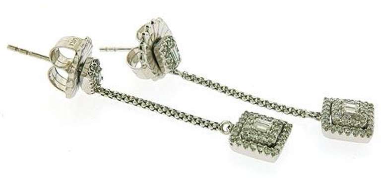 Pretty Baguette and Round Diamond Earrings