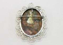 Vintage Pendant/Pin with Natural Jasper