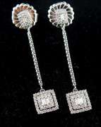 Pretty Baguette and Round Diamond Earrings
