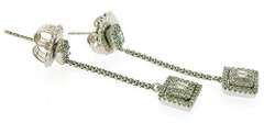 Pretty Baguette and Round Diamond Earrings