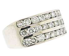 Modern 14kt WG 3-Row Channel Set Band