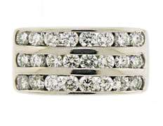 Modern 14kt WG 3-Row Channel Set Band