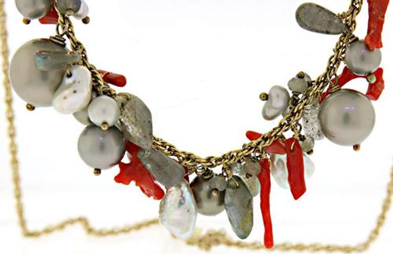 COLORFUL CLUSTER NECKLACE AND EARRING SET