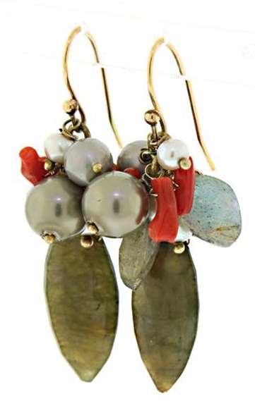 COLORFUL CLUSTER NECKLACE AND EARRING SET