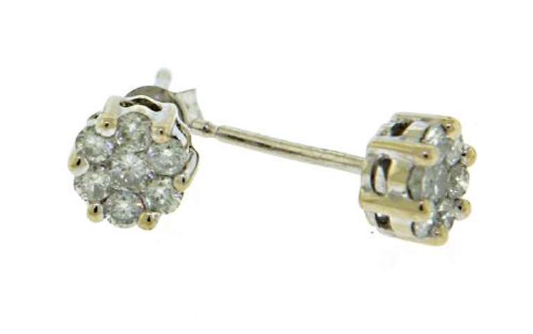 Chic Diamond Cluster Stud Earrings