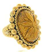 Enormous Brass Tigers Eye Ring