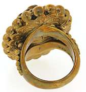 Enormous Brass Tigers Eye Ring
