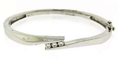 Triple Diamond Bypass Bangle