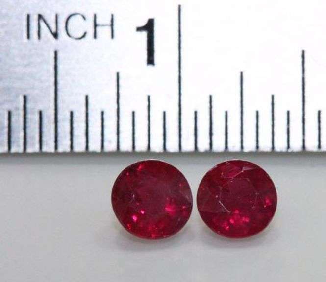 Striking Natural Ruby Pair - 0.77 ct.