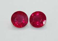 Striking Natural Ruby Pair - 0.77 ct.