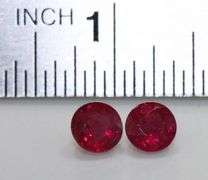 Striking Natural Ruby Pair - 0.77 ct.