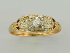 Antique Style 14KT Gold Diamond Ring