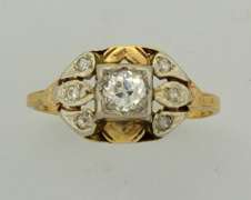 Victorian Style Filigree Diamond Ring in Gold