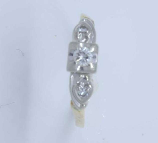 Three Stone Diamond Ring, Size 8.25